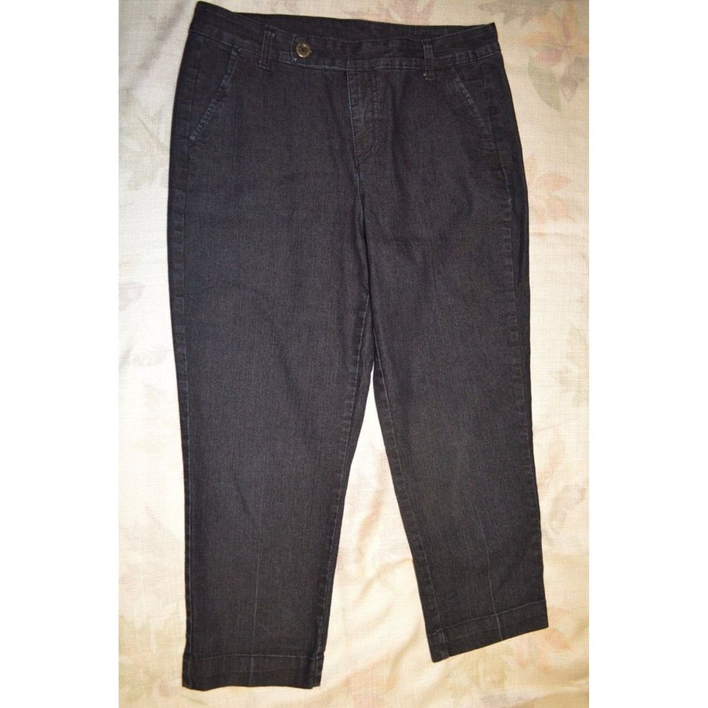 Style&co. Women's Size 8 Blue Dark Wash Denim Capri Jeans (K)